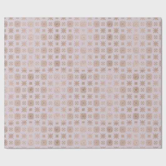 Elegante roze roos gouden folie kerst cadeaupapier (Vlak)