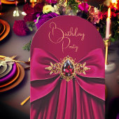 Elegante Roze Roos Kersje Boog Verjaardagsfeestje Kaart