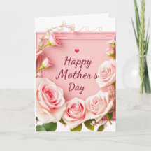 Elegante Roze Roos Moederdag Groet