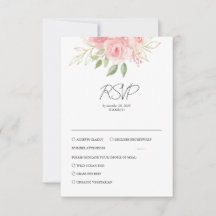 Elegante Roze Roos Waterverf Gouden Bloemige Bruil