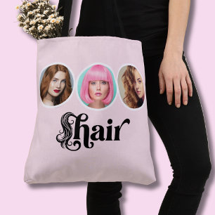 Elegante Roze Roze 3 Foto Haarstylist Salon Draagtas