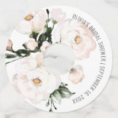 Elegante Roze Roze Bloem Bruiloft Favor Wijnglaslabel (Voorkant)