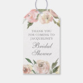 Elegante Roze Roze Bloemstuk Aangepaste Bruids-Sho Cadeaulabel (Voorkant)