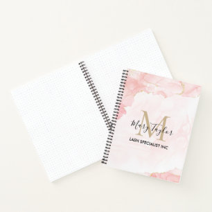 Elegante Roze Roze Goud Glitter Marmer Notitieboek