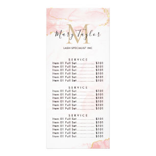 Elegante Roze Roze Goud Glitter Marmer Reclamekaart