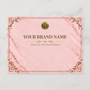 Elegante Roze Roze Goud Verzendbon Briefkaart