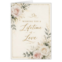 Elegante Roze Roze & Ivoor Kleur Rozen Gouden Trou