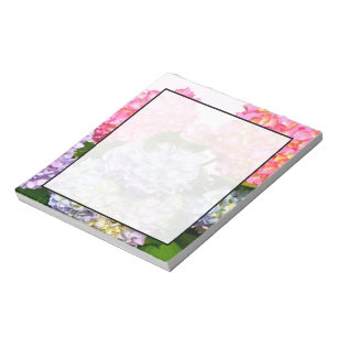 Elegante roze roze paarse blauw bloemen hortensia' notitieblok
