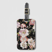 elegante roze roze roze roze floraal bagagelabel (Voorkant (verticaal))