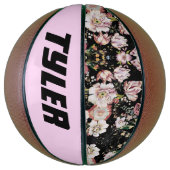 elegante roze roze roze roze floraal basketbal (Verticaal)