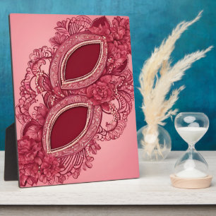 Elegante Roze Roze Sierlijke Kant AI-kunst Fotoplaat