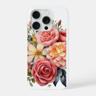 Elegante Roze Rozen Bloemstuk Aquarel iPhone 15 Pro Hoesje