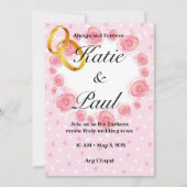 Elegante roze rozen bruiloft uitnodiging (Voorkant)