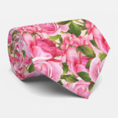 Elegante roze rozen formeel stropdas (Opgerold)