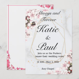 Elegante Roze Rozen Huwelijksuitnodiging Kaart