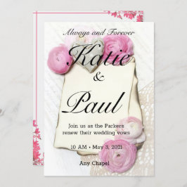 Elegante Roze Rozen Huwelijksuitnodiging Kaart