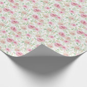 Elegante Roze Rozen met Blos Cadeaupapier (Hoek)