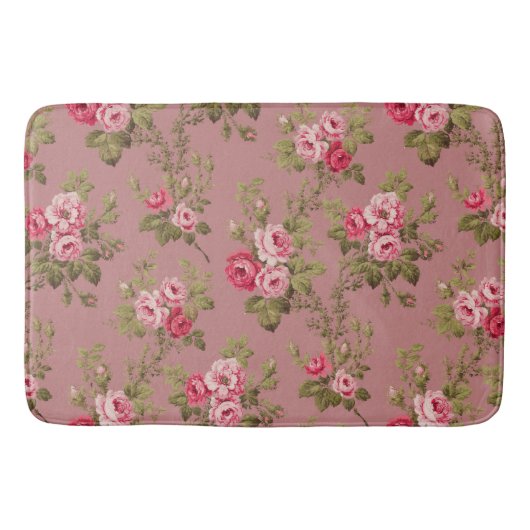 Elegante Roze Rozen-oude Rozen achtergrond Badmat (Voorkant)