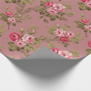 Elegante  Roze Rozen-oude Rozen achtergrond Cadeaupapier