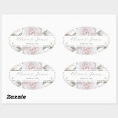 Elegante roze rozen tuin bruiloft ovale sticker (Vel)