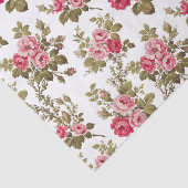 Elegante Roze Rozen-witte achtergrond Tissuepapier (Detail)