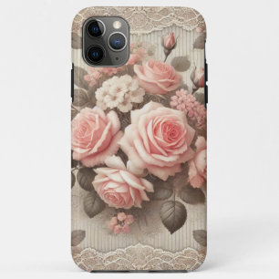 Elegante Roze Rozenbloem met Kant iPhone 11 Pro Max Hoesje