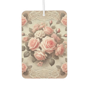 Elegante Roze Rozenbloem met Kant Luchtverfrisser