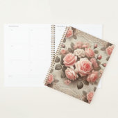 Elegante Roze Rozenbloem met Kant Planner (Display)