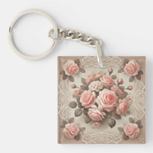 Elegante Roze Rozenbloem met Kant