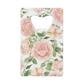 Elegante roze rozentuin kredietkaart flessenopener (Achterkant)
