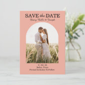 Elegante Roze Rozentuin Save The Date (Staand voorkant)