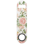 Elegante roze rozentuin speed flessenopener (Voorkant)