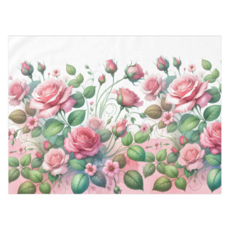 Elegante roze rozentuin tafelkleed