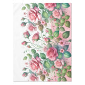 Elegante roze rozentuin tafelkleed (Voorkant)