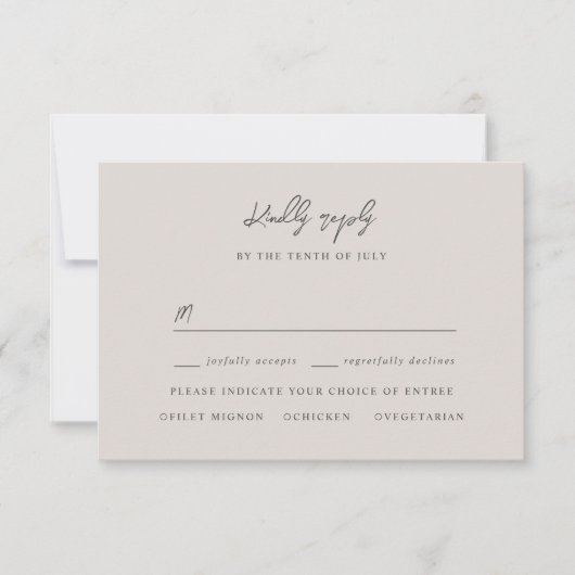 Elegante roze satijn rsvp met maaltijdkeuzes (Voorkant)