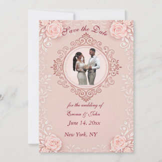 Elegante Roze Save the Date Kaart 
