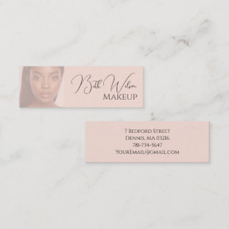 Elegante Roze Schoonheidsbedrijfs branding Foto Mini Visitekaartje