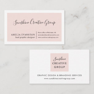 Elegante Roze Script Professionele Visitekaartje