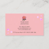 Elegante roze stippen op roze visitekaartje (Achterkant)