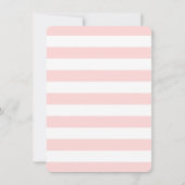 Elegante Roze Strepen Gouden Bloem Bruidsfeest Kaart (Achterkant)