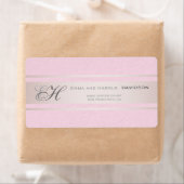 Elegante roze strepen Roze gestructureerd aangepas Etiket (Insitu)