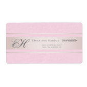 Elegante roze strepen Roze gestructureerd aangepas Etiket (Voorkant)