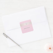 Elegante Roze Strepen Roze Getextureerde Monogram Vierkante Sticker (Envelop)