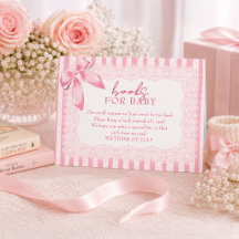 Elegante Roze Strik Baby Shower Boeken voor Baby I