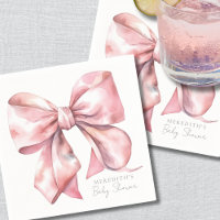 Elegante Roze Strik Baby Shower