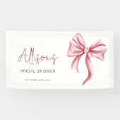 Elegante Roze Strik Bruids Shower Spandoek (Horizontaal)