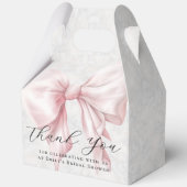Elegante Roze Strik Bruidsdouche Bedankt Bedankdoosjes (Voorkant)