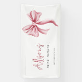 Elegante Roze Strik Bruidsfeest Spandoek (Verticaal)