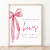 Elegante Roze Strik Raad Hoeveel Strikken Spel Poster