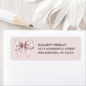 Elegante roze strik retouradres etiket (Insitu)